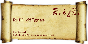 Ruff Ágnes névjegykártya