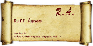Ruff Ágnes névjegykártya