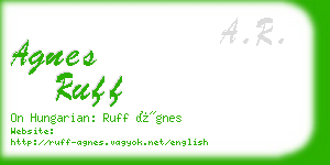 agnes ruff business card